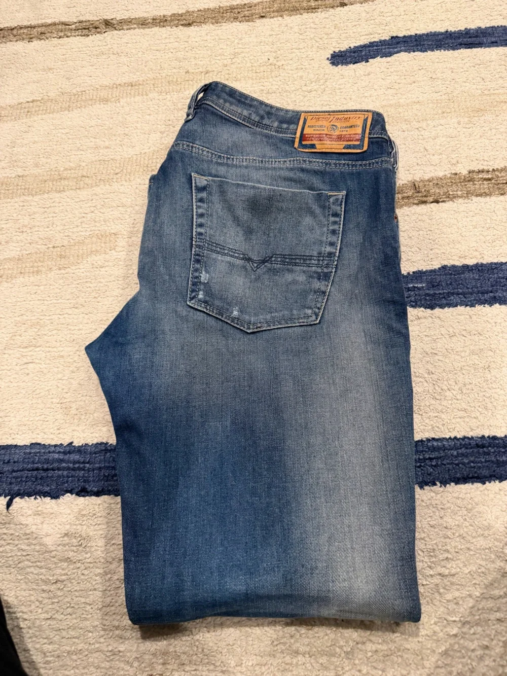 Diesel Zatiny Faded Blue Straight Jeans